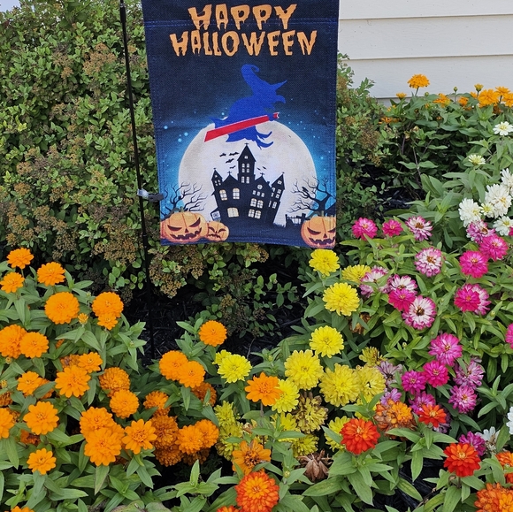 Buffalo Bills Halloween Garden Sign 12'x18' Doubled Sided Post Included ●New● - Picture 5 of 8